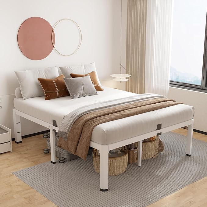 ROIL 20 Inch White Full Bed Frame - Image 6