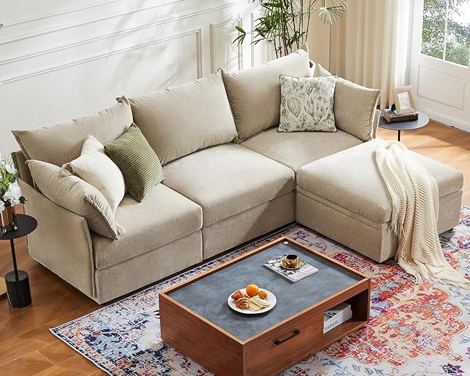 ABCASA 102.6" Modular Sectional Sofa, L Shaped Couch Set by ABCASA