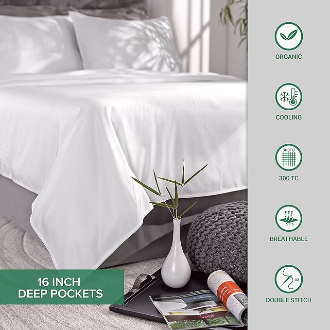 Pure Bamboo Twin Sheets, Genuine 100% Organic Viscose Derived from Bamboo Bed - Image 2