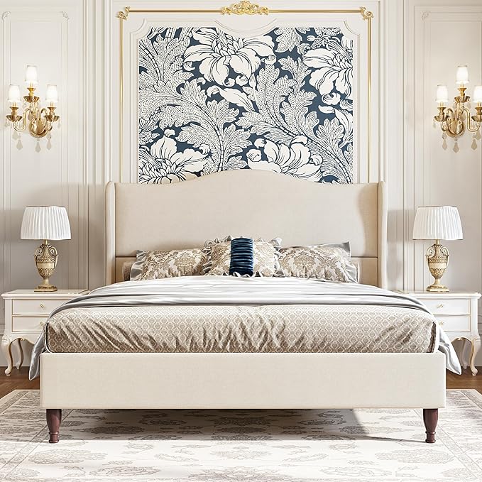 koorlian Full Size Bed Frame Upholstered Platform Bed by Koorlian