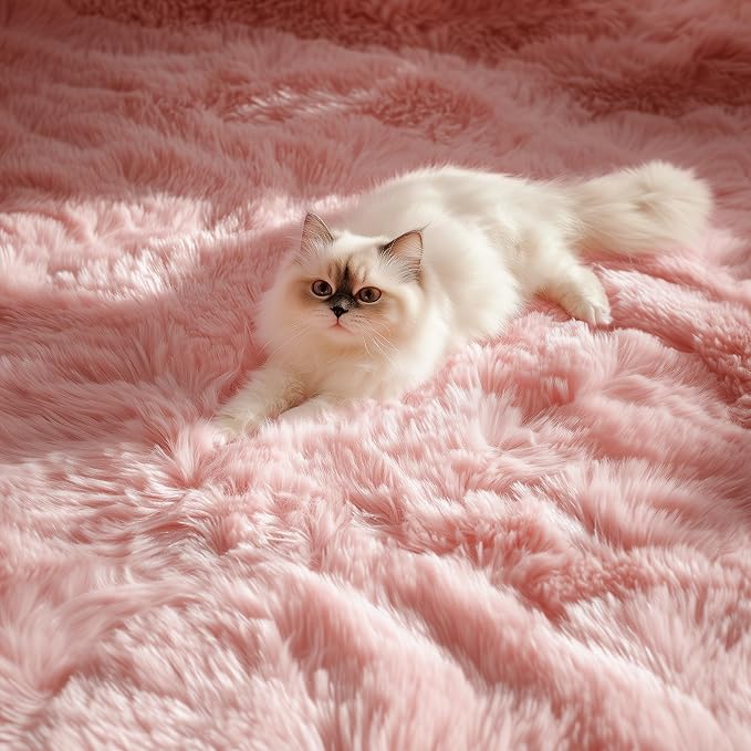 PAGISOFE Pink Rugs for Girls Bedroom 4x6 Ft Fluffy Cute Girls Room Decor - Image 6