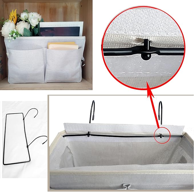 Someteth Bedside Caddy Organizer & Bedside Storage Basket Multi-Function - Image 2