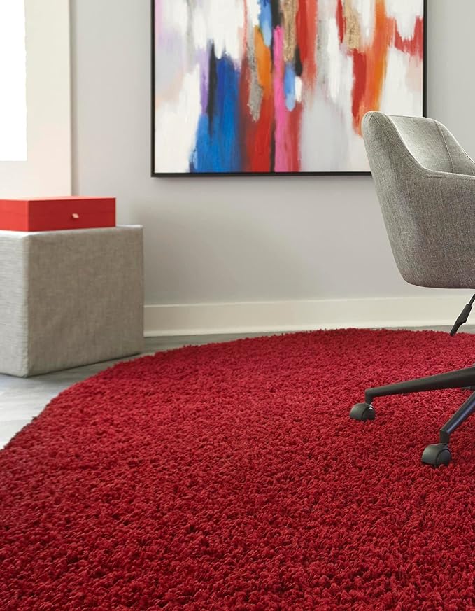 Unique Loom Solid Shag Collection Area Rug - Image 2