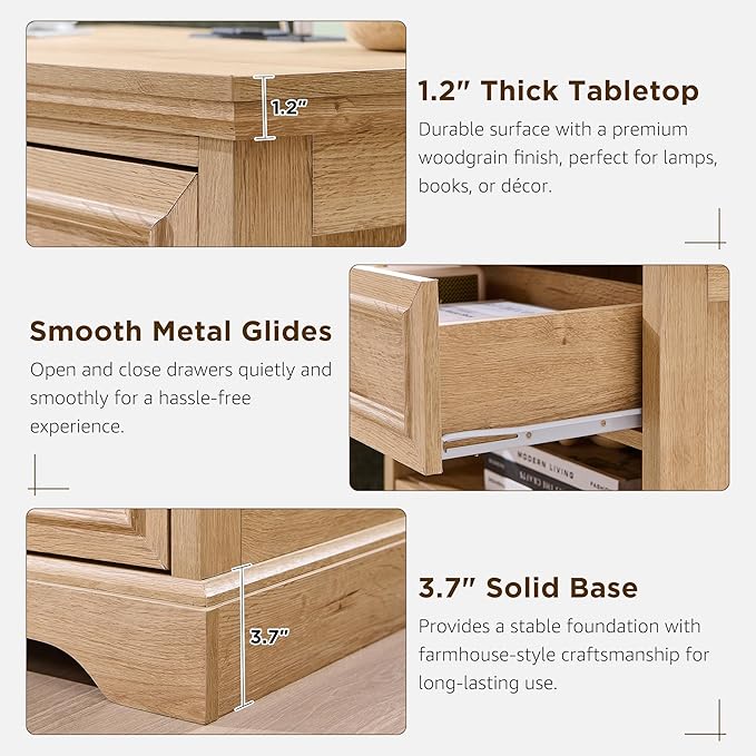 ACCOHOHO 24" Farmhouse Nightstand Set of 2 - Image 6
