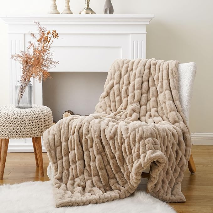 BATTILO HOME Luxury Faux Fur Throw Blanket - Image 3