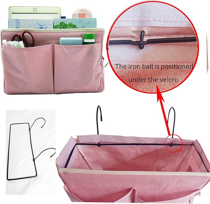 Bedside Caddy Bedside Hanging Storage Basket Multi-Function Organizer Caddy - Image 4
