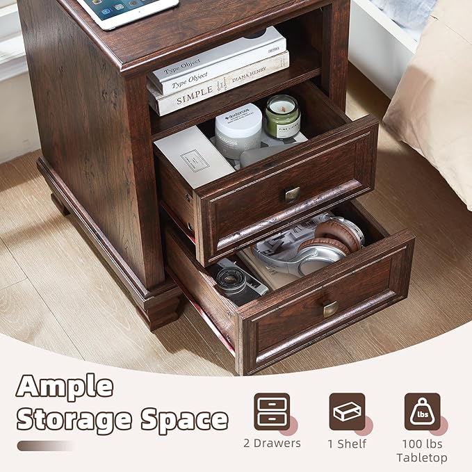 SAVOR LIFE Farmhouse Nightstand - Image 4