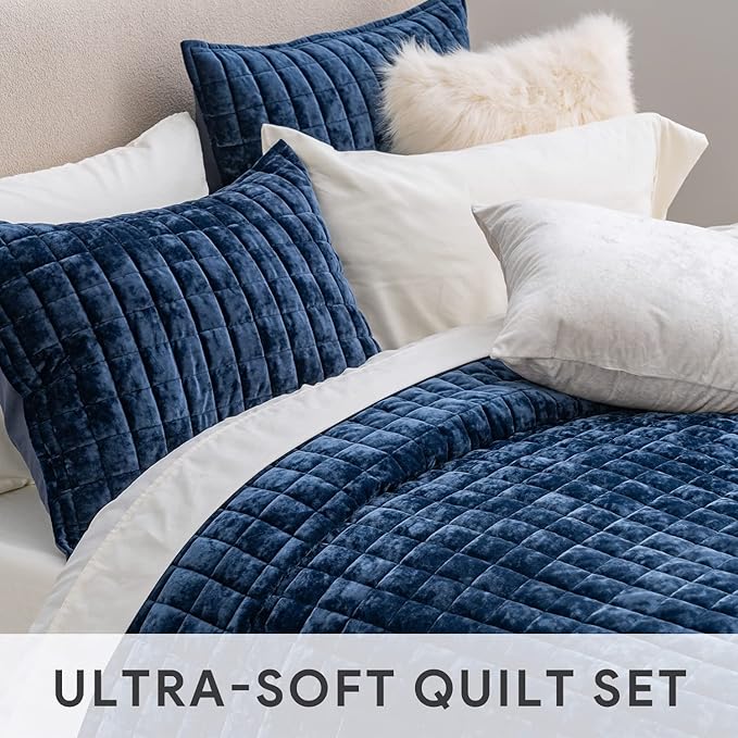 RECYCO Luxury Velvet Quilt Set Full Queen Size, Lightweight Velvet Comforter Set - Image 5