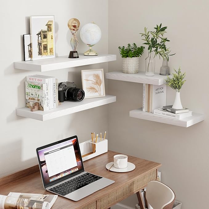 Fun Memories Floating Shelves 16 Inch Long, Wall-Mounted Bathroom Shelves Set - Image 6