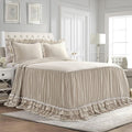 Lush Decor Ella Ruffle Lace Bedspread, 3 Piece Set, Neutral by LushDecor