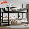 Upgraded Version Thicken Metal Queen Over Queen Bunk Bed, Heavy-Duty Steel Bunk by Unknown
