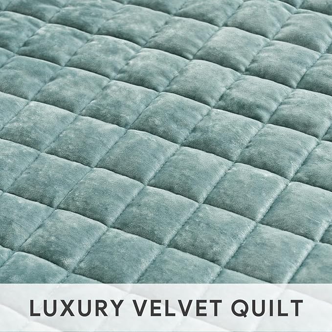 RECYCO Luxury Velvet Quilt Set Full Queen Size, Lightweight Velvet Comforter Set - Image 4