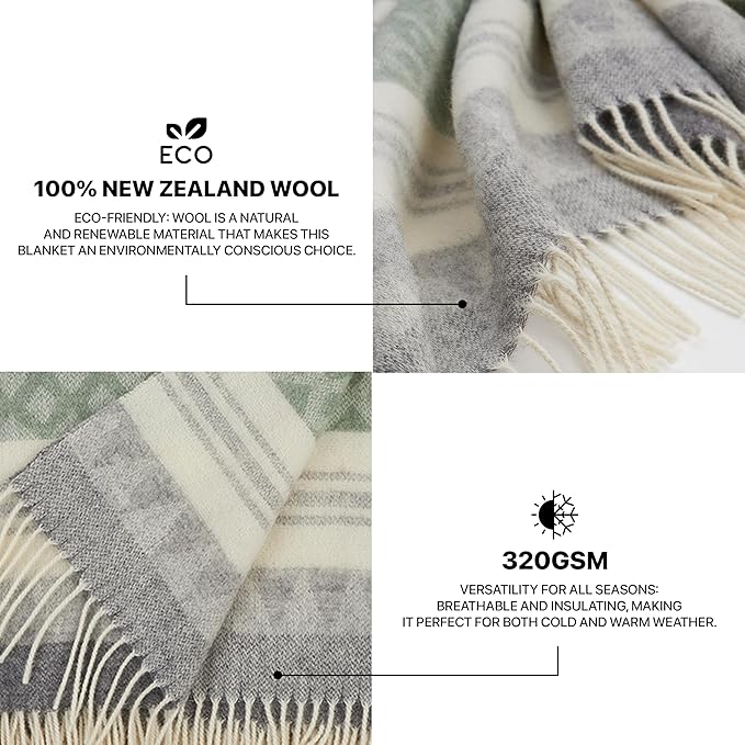 | Wool Blanket/Throw | 100% New Zealand Wool | Perfect - Image 3