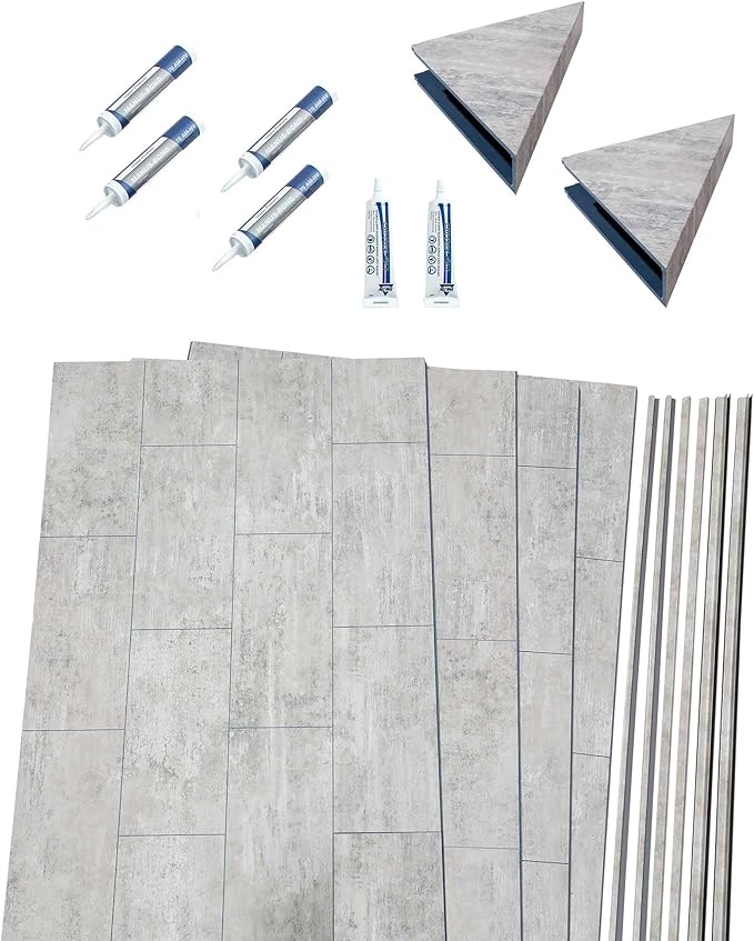 Palisade 78in x 60in x 30in Waterproof Vinyl Shower Surround Kit - Image 2