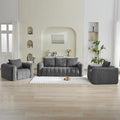 Corduroy Boneless Living Room Sets, Modern Upholstered 3 Seater Sofa by WUTUTUEE
