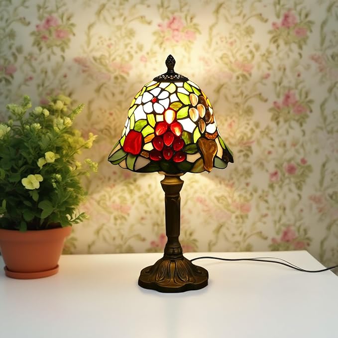 Mini Tiffany Table Lamp Nightstand Lamps Handmade Stained Glass Bedside Lamp - Image 8