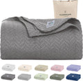 Cloud Scape Linen 100% Cotton Blanket Twin 68x92 Sharkskin by CloudScapeLinen