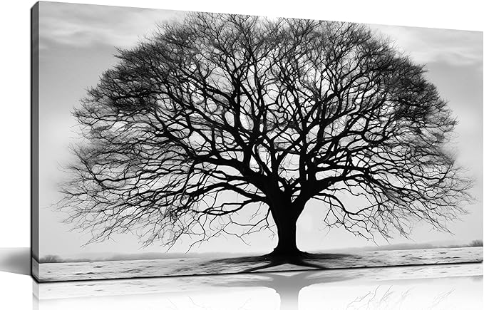 Prepeyssee Tree of Life Wall Art Large Artwork Black and White Wall Art Modern by Prepeyssee