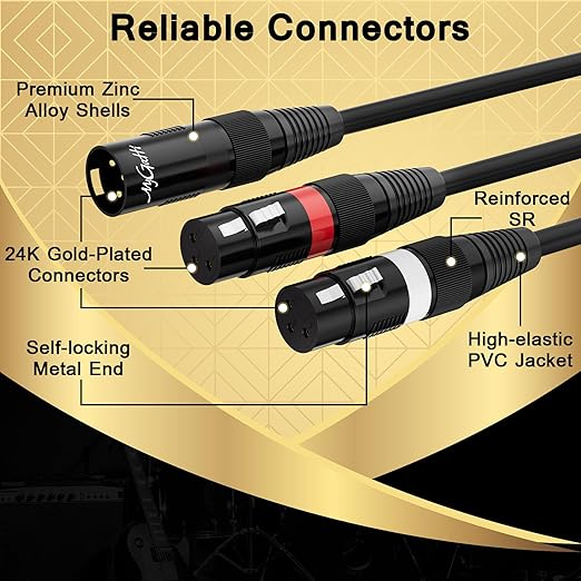 Mygatti XLR Splitter Y-XLR Cable 40 FT, Bi-Directional Balanced Microphone - Image 2