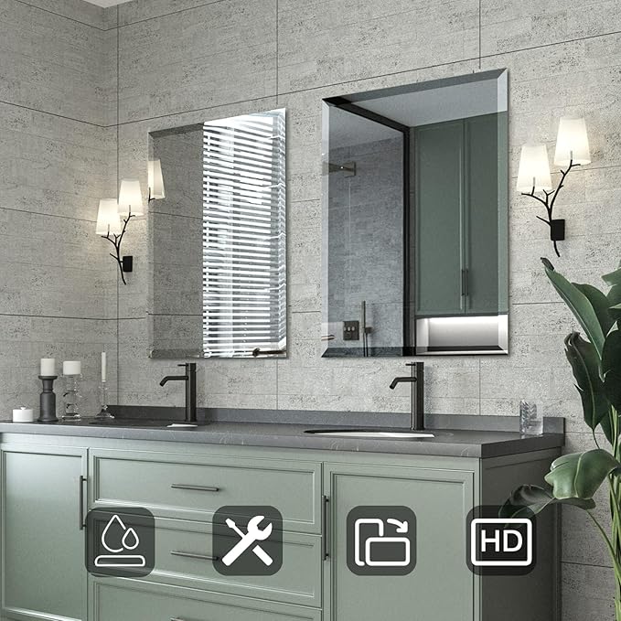Mirrorons Beveled Mirror, Bathroom Mirrors - Image 2