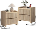 SICOTAS Night Stands Set of 2-Fluted Nightstands by SICOTAS