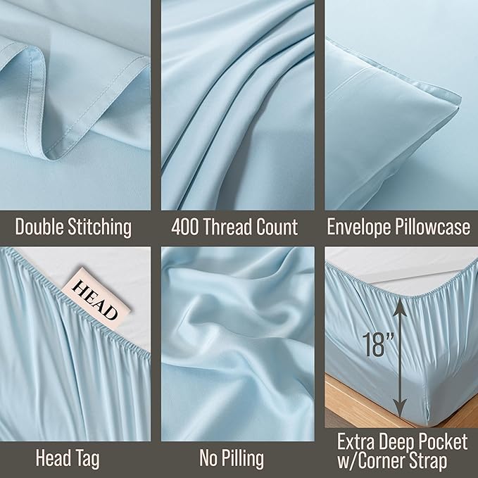 Bella Coterie 6 Piece Luxury Bamboo Viscose King Size Sheet Set | 100% - Image 3