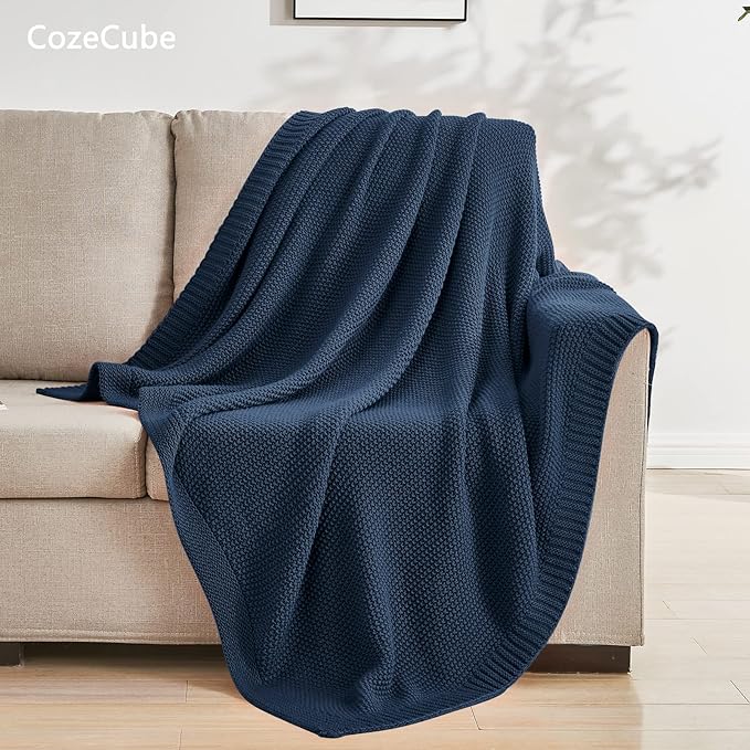 CozeCube Navy Blue Throw Blanket - Image 4