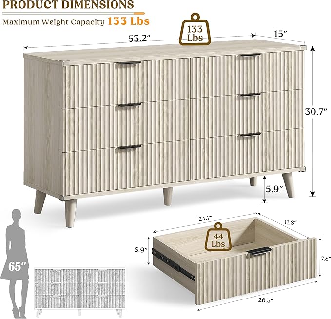 Lulive Wood Dresser for Bedroom - Image 2