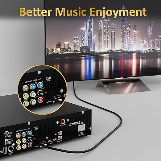 Subwoofer Cable RCA to RCA Audio Cable 1.5FT, Digital Coaxial Audio Cable - Image 5