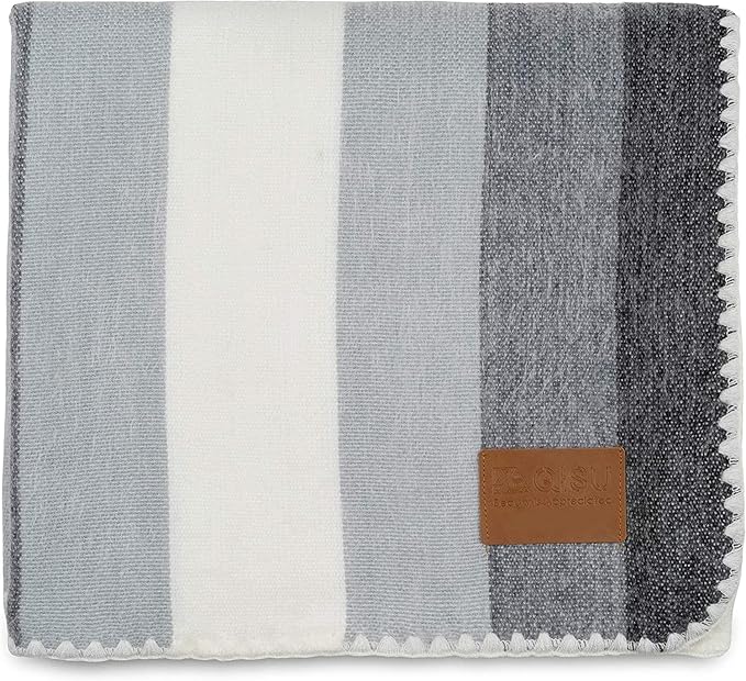 Qisu Ecuadorian Wool Blanket . Queen, Warm Throws | Hand-Woven Craftsmanship | by QISU