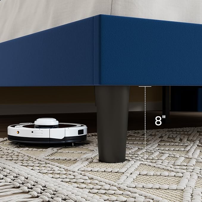 SHA CERLIN Queen Size Velvet Upholstered Platform Bed Frame - Image 8