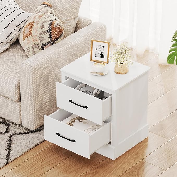 Giantex Modern Nightstand Set of 2, Wood Bedside Table - Image 4