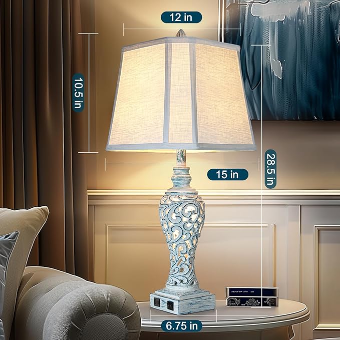 Table Lamp Bedside Lamps Set of 2, 28.5'' Luxsight Farmhouse Table Lamps - Image 5