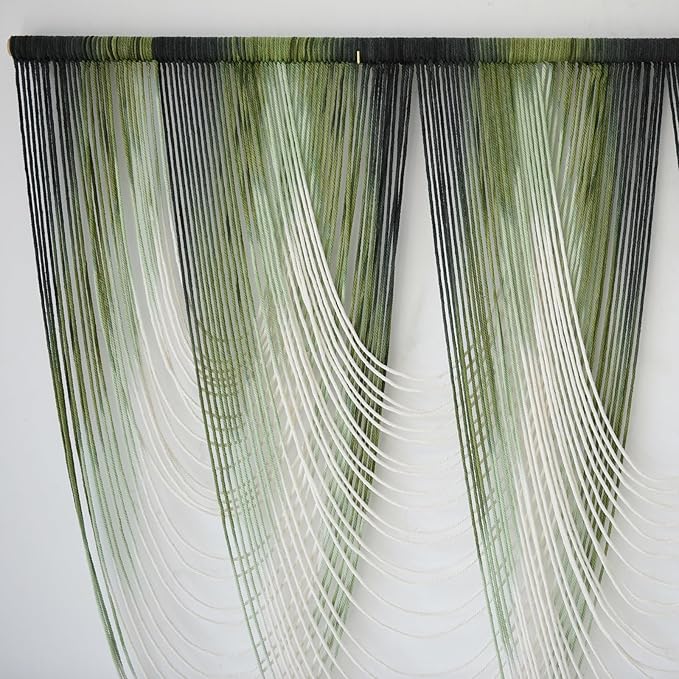 Macrame Wall Hanging Dip-Dyed Large Macrame Wall Decor Yarn Tapestry 57" W x - Image 6