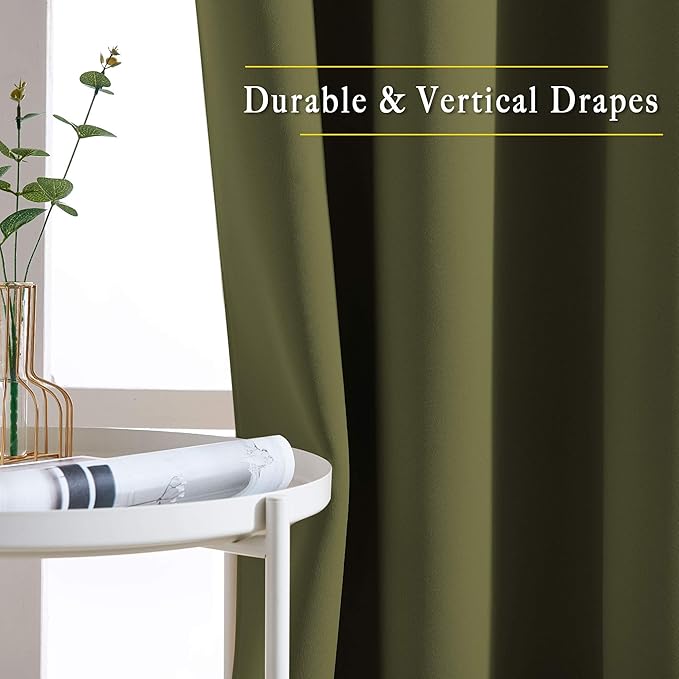NICETOWN Room Darkening Curtains 84 inch Length 2 Panels Set - Image 5