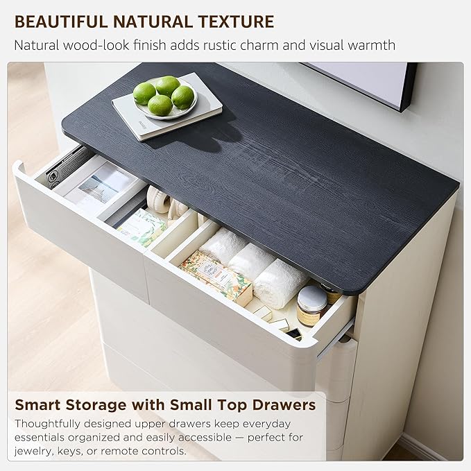 ACCOHOHO 6 Drawer Dresser for Bedroom, 42 Inch Tall Modern Chest of Drawers - Image 4