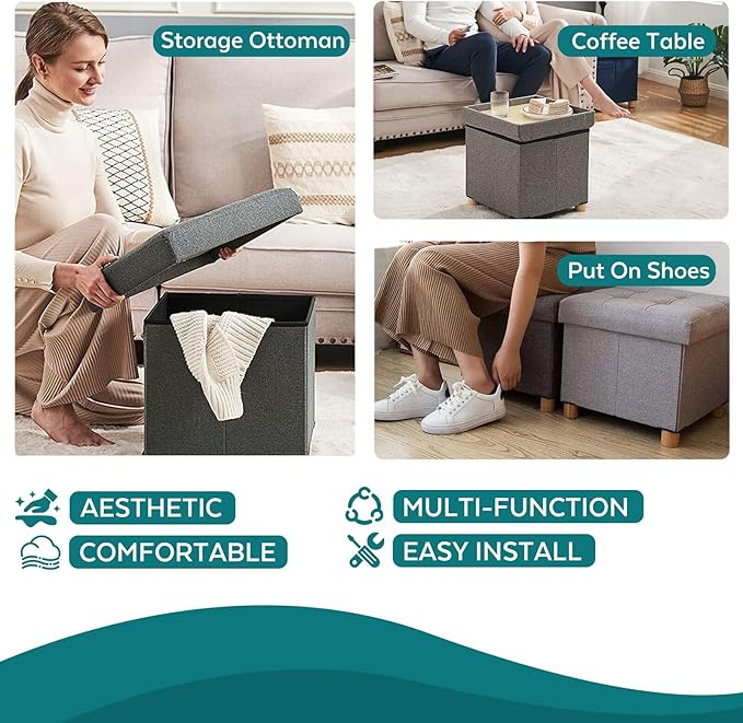 BRIAN & DANY Ottoman with Storage, Small Storage Ottoman - Image 6