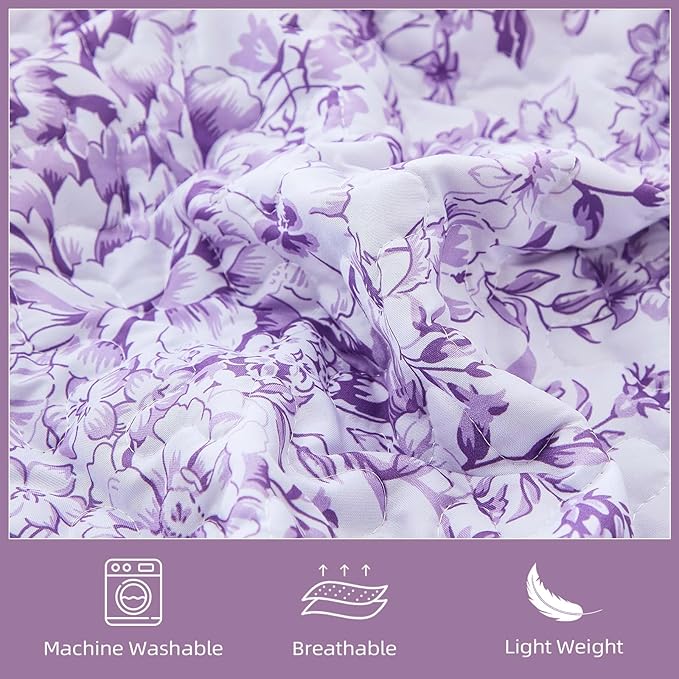 WONGS BEDDING Quilt King Size, Botanical Quilt - Image 6