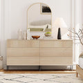 WAMPAT 63" W Fluted Dresser for Bedroom, Modern 6 Drawer Dresser TV Stand by WAMPAT