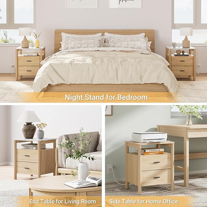 FavourLife Night Stand, Modern Large Nightstand - Image 5