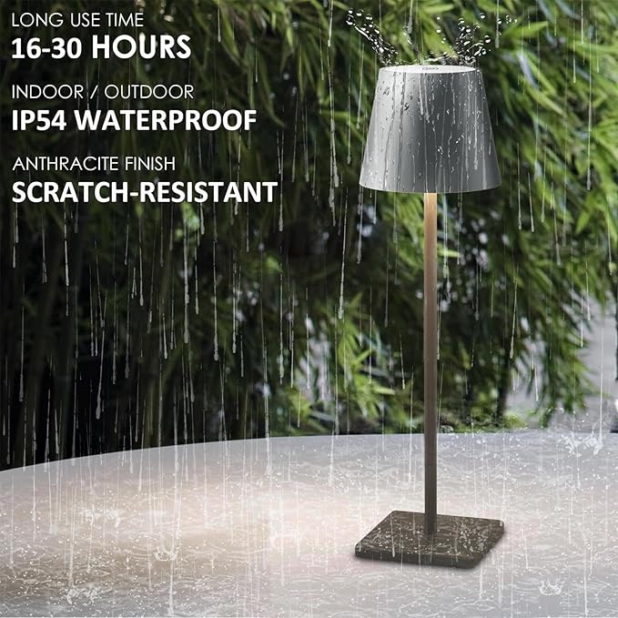 2 Packs LED Cordless Table Lamp, Rechargeable Battery Desk lamp 5500mAh Battery - Image 4
