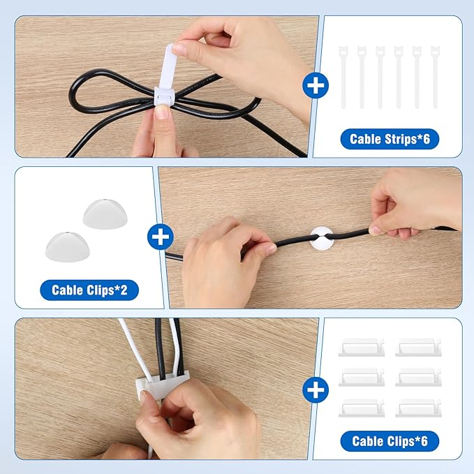 Under Desk Cable Management Tray No-Drill 2 Pack 16.9‘’ Wire Cord Organizers - Image 5