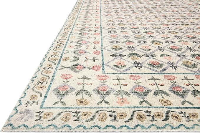 Loloi Rifle Paper Co. Eden Collection EDE-03 Lattice Ivory 2'-3" x 3'-9" Accent - Image 4