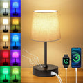 Ascher Small Bedside Table lamp, RGB Color Changing Lamps, 3 Color Temperatures by Ascher