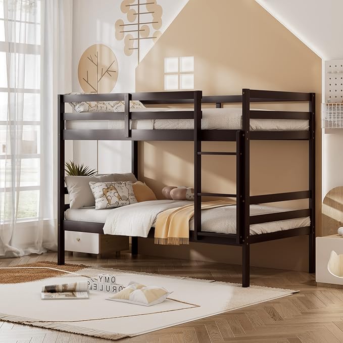 KOMFOTT Wood Bunk Bed Twin Over Twin, Bunk Bed by KOMFOTT