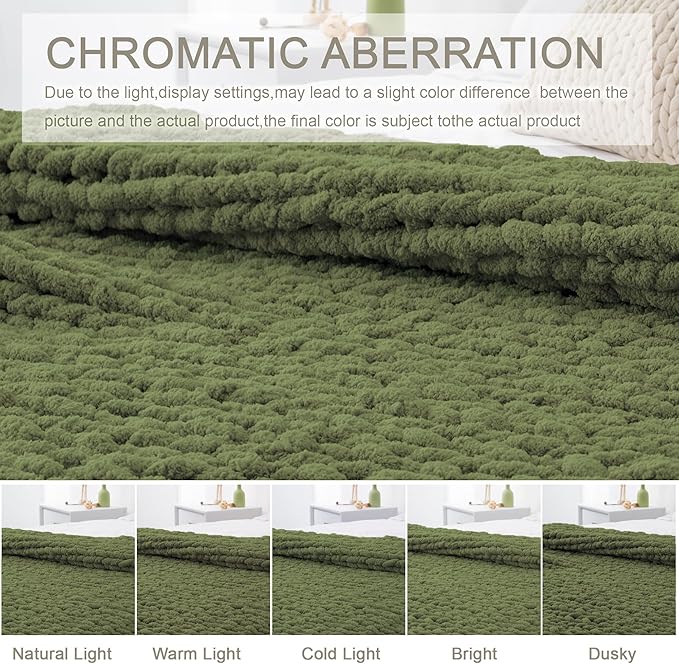Chunky Knit Throw Blanket 50"X 60", 100% Handmade - Image 2