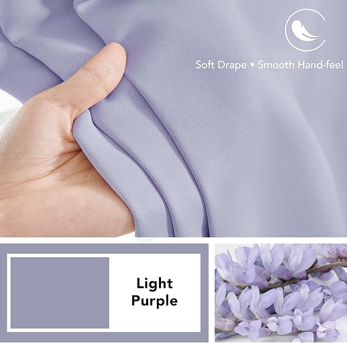 Deconovo Room Darkening Curtains Solid Back Tab and Rod Pocket Curtains Thermal - Image 7