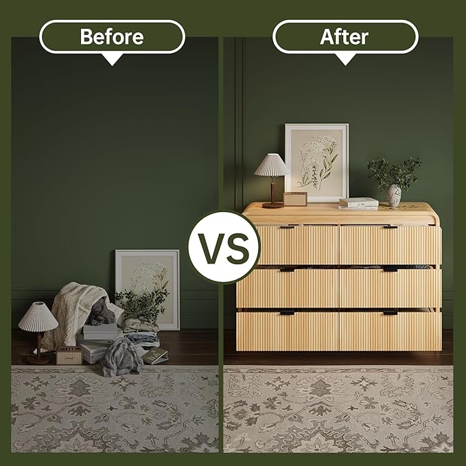 FURSUN Fluted 6 Drawers Dresser - Image 5