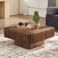 LKTART Square Coffee Table for Living Room, Accent Fluted Coffee Table by LKTART