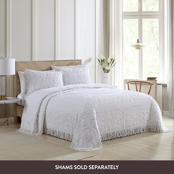 Beatrice Home Fashions Medallion Chenille Bedspread - Image 3